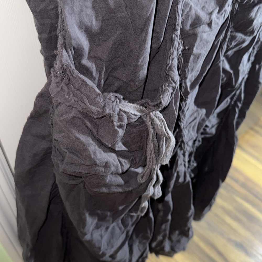 Sweet Sinammon Black Raw Edge Witch Wench Ren Faire Maxi Skirt With Pockets M - Picture 3 of 13